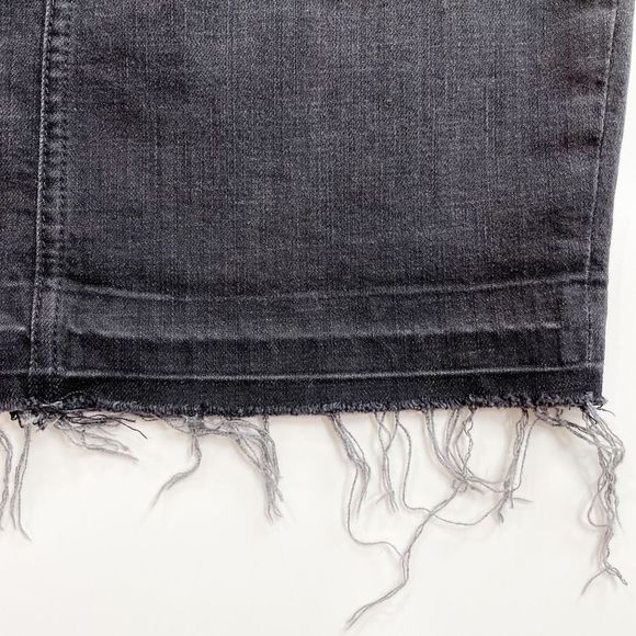 Current/Elliott Skinny Mini Denim Skirt Released Hem Drifter Washed Black 24 NWT - Picture 4 of 9